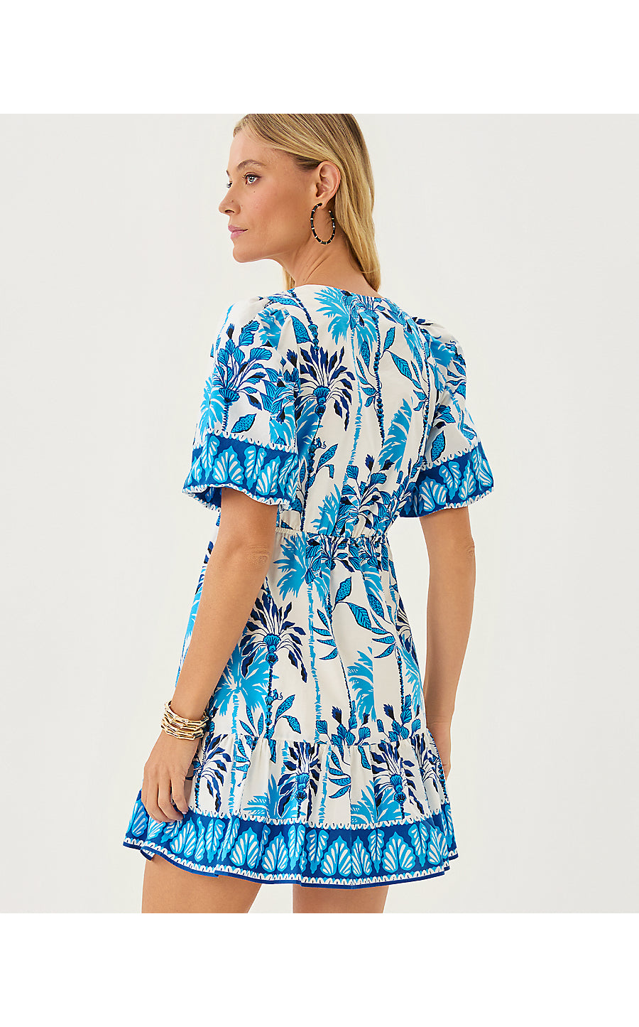 KENTLEE DRESS, COCONUT SWAYIN IN THE BREEZE ENGINEERED WOVEN DRESS