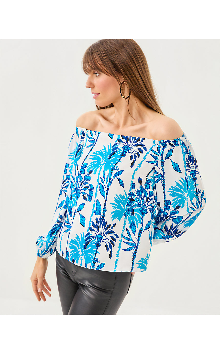 ELIZABETHANY OFF THE SHOULDER TOP, COCONUT SWAYIN IN THE BREEZE