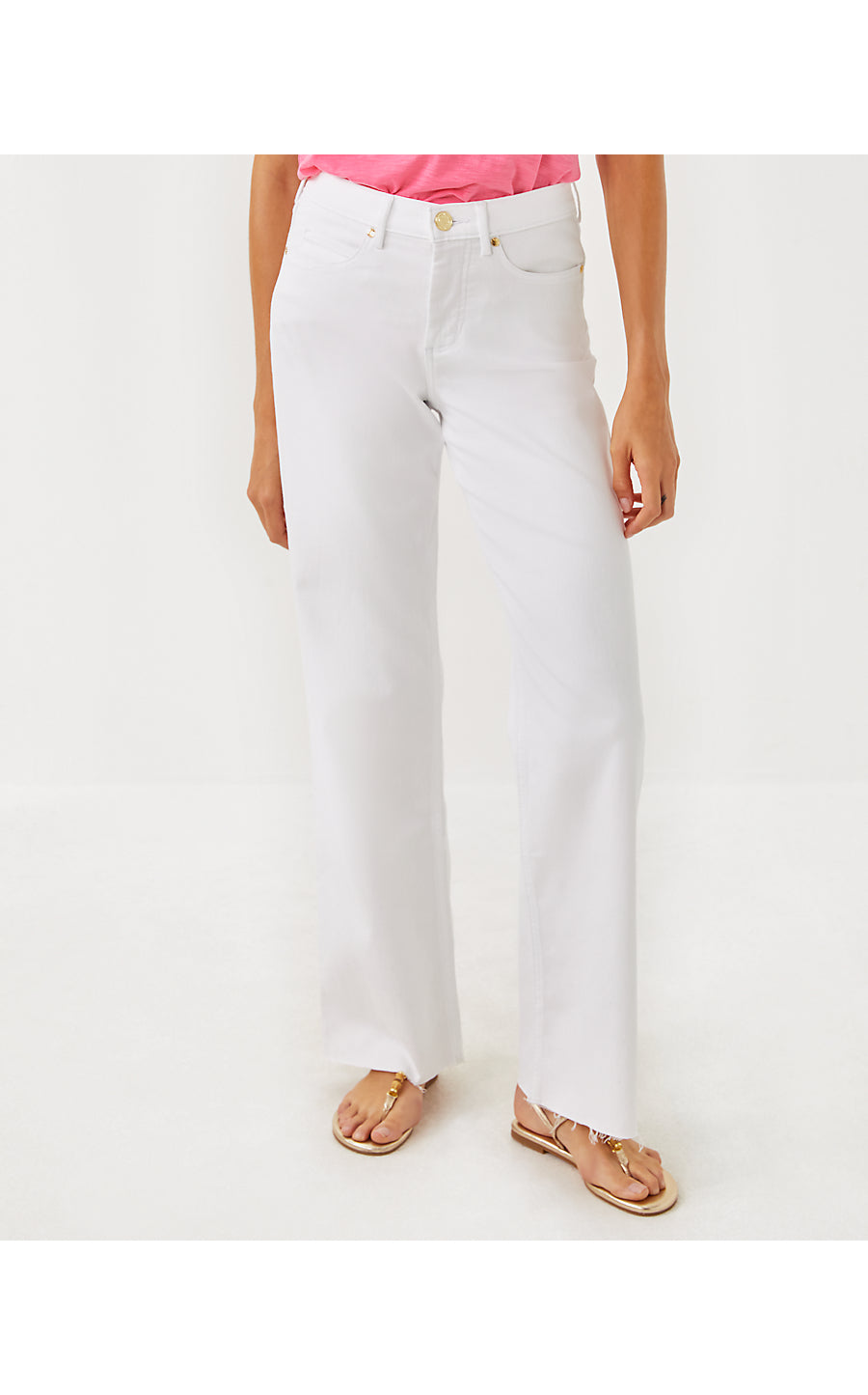 ANISTON HIGH RISE STRAIGHT JEAN, RESORT WHITE