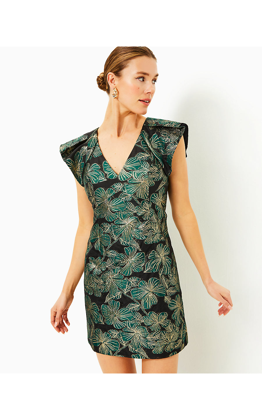 Lilly Pulitzer Women's Kaida BROCADE Shift Minidress - Noir - Size 6 Lilly Pulitzer Women's Kaida BROCADE Shift Minidress - Noir - Size 6