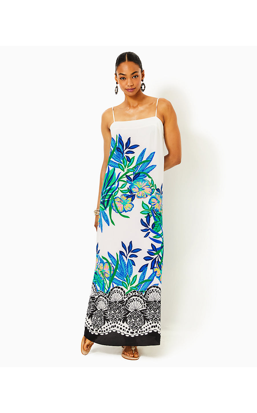 ROSABELLA SILK MAXI SLIP DRESS, MULTI GOLDEN HOUR GLAM OVERSIZED ENGINEERED DRESS