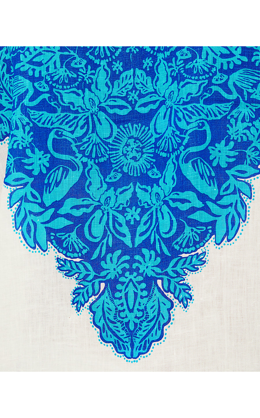 KIRAN BUTTON DOWN TOP, BREEZY AQUA JUNGLE ESCAPE ENGINEERED WOVEN TOP