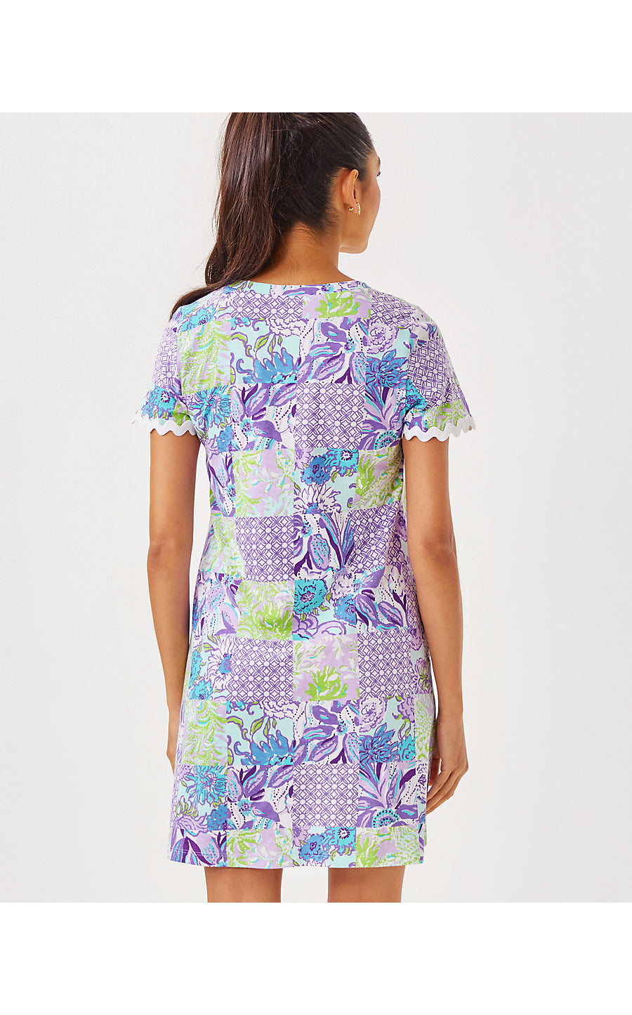 CODY SHORT SLEEVE DRESS, MULTI JUICY STORY PATCH