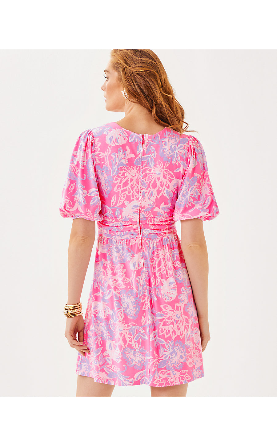 BRIGHTAN DRESS, ROUSSEAU PINK ZEN GARDEN