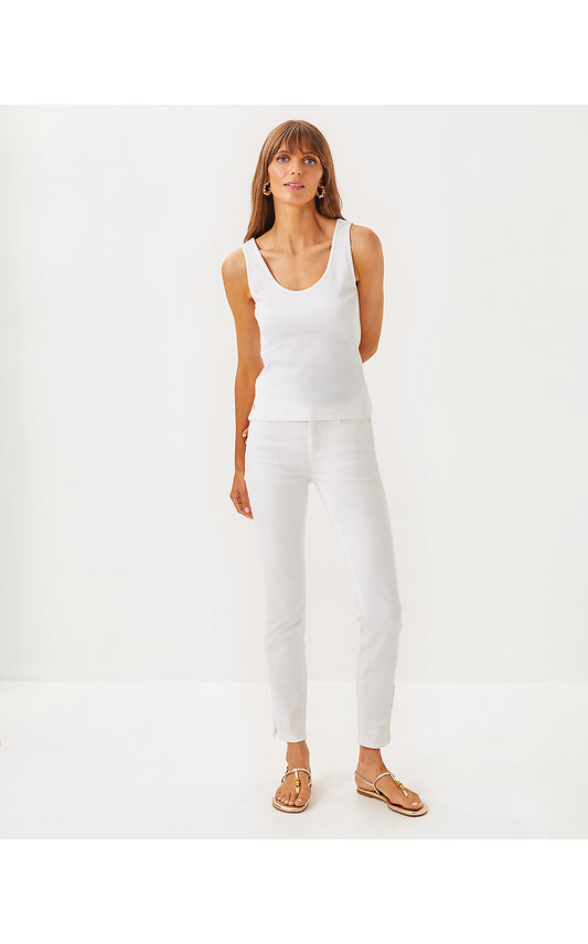 SOUTH OCEAN HIGH RISE SKINNY JEAN S25, RESORT WHITE