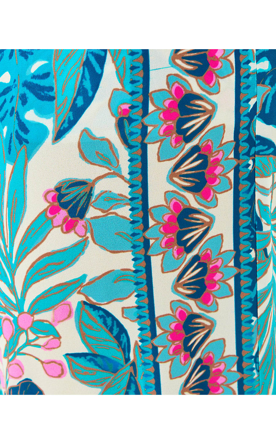 BAL HARBOUR STRETCH PALAZZO PANT, BREEZY AQUA BEST FRONDS FOREVER ENGINEERED PANT