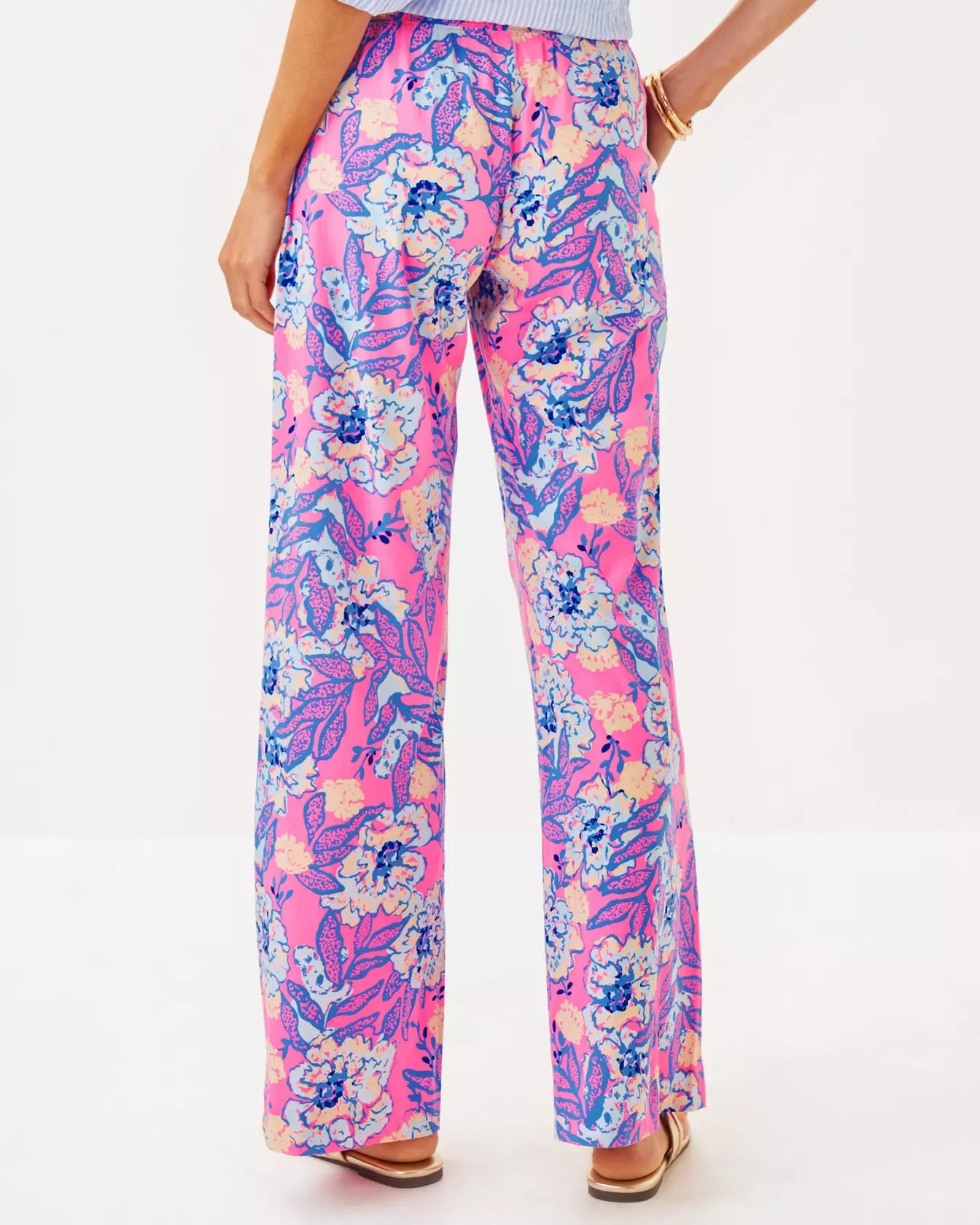 BAL HARBOUR STRETCH PALAZZO PANT, MULTI TOTALLY KOALAFIED ENGINEERED BOTTOM