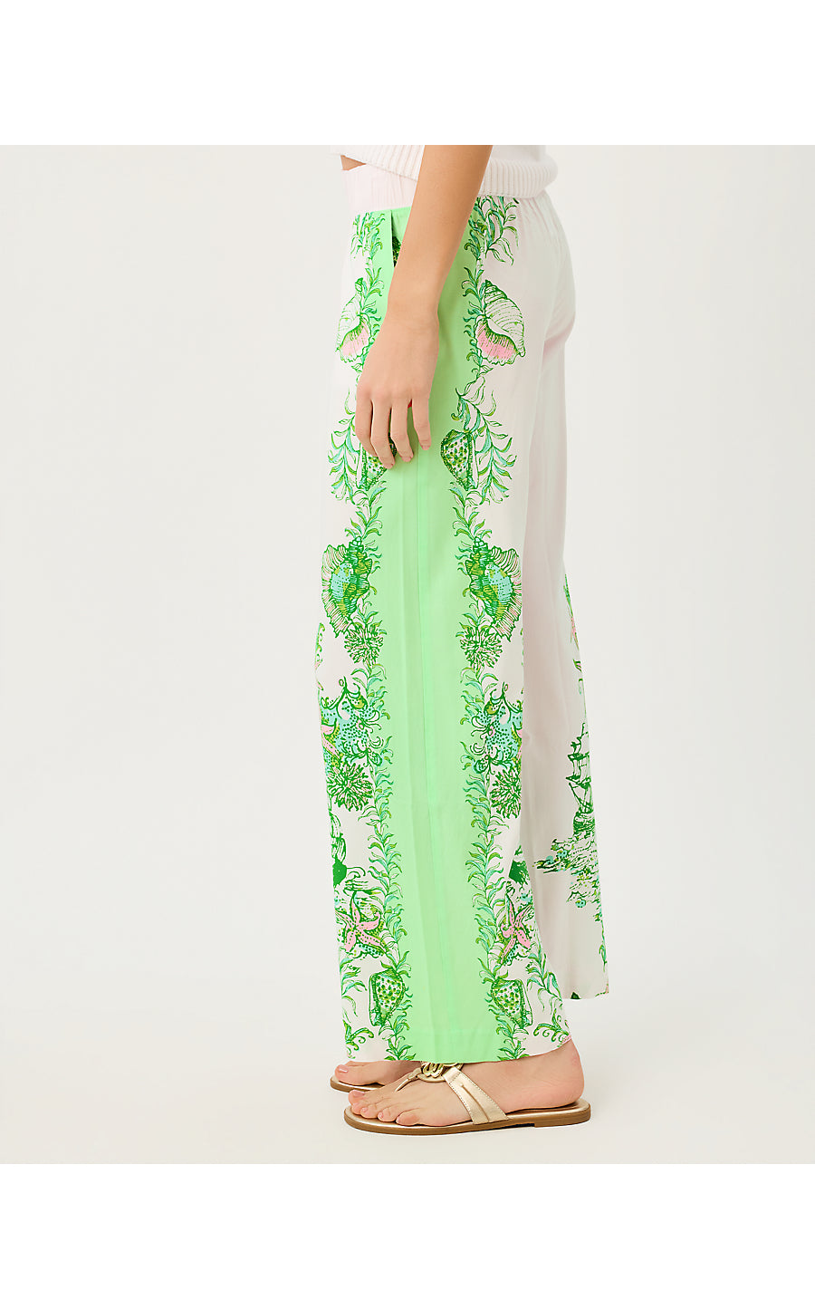 BAL HARBOUR STRETCH PALAZZO PANT, RESORT WHITE SHIP TO SHORE ENGINEERED PANT