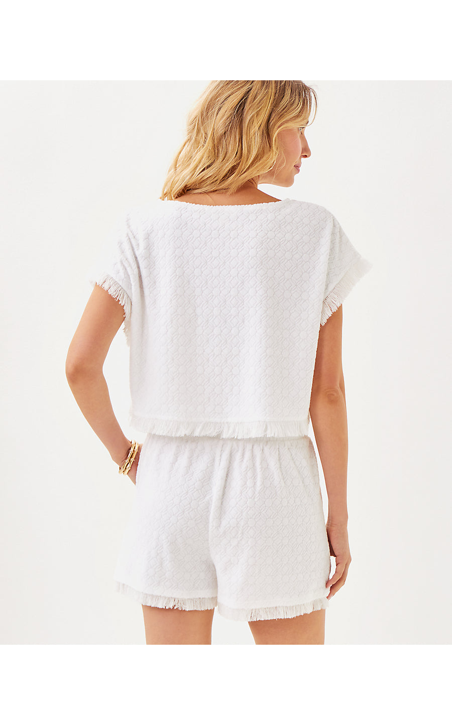 AZZI TERRY COVERUP TOP, RESORT WHITE LIL BUTTERFLY PATTERN