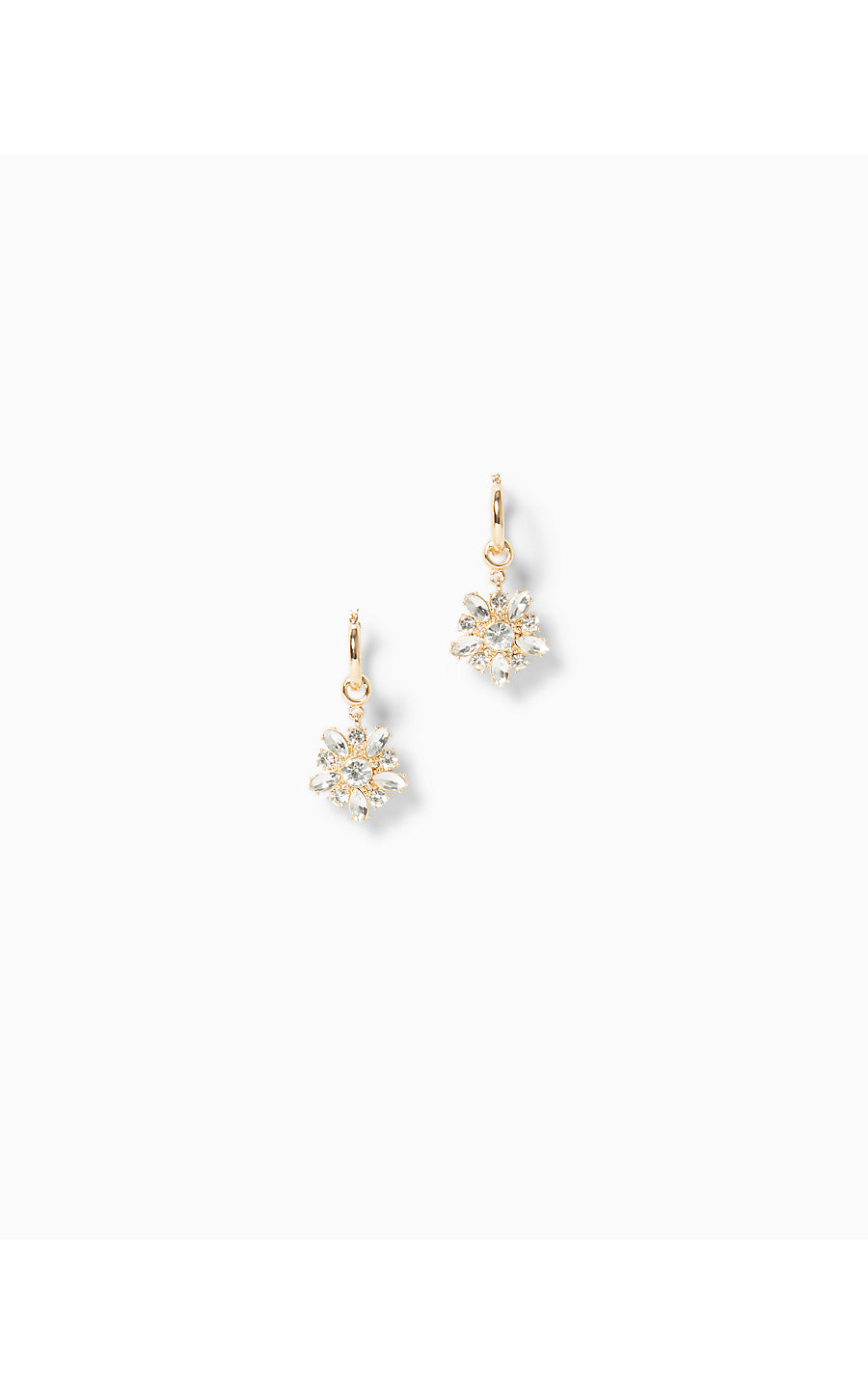 PARTY CHARM HOOP EARRINGS, GOLD METALLIC