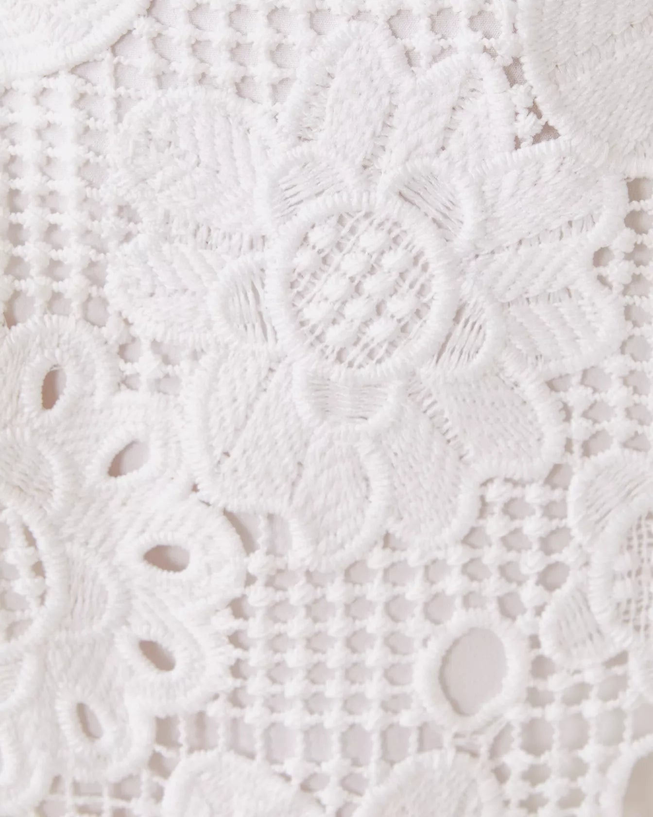 MALENA LACE DRESS, RESORT WHITE PASSION FLOWER 3D LACE