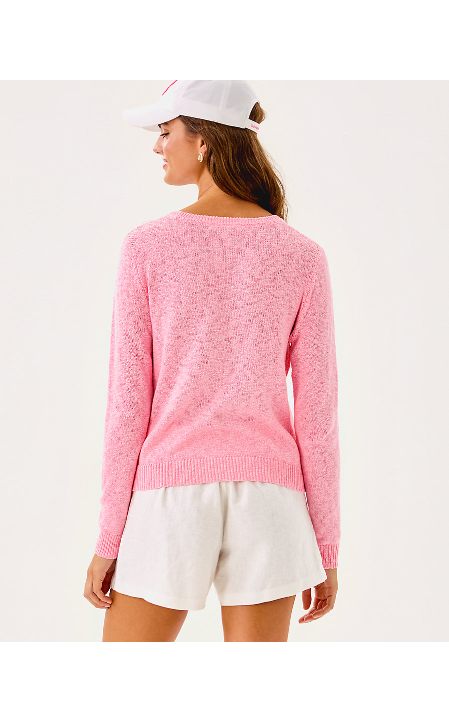 TULLY SWEATER, CONCH SHELL PINK SHELL YEAH EMBROIDERY