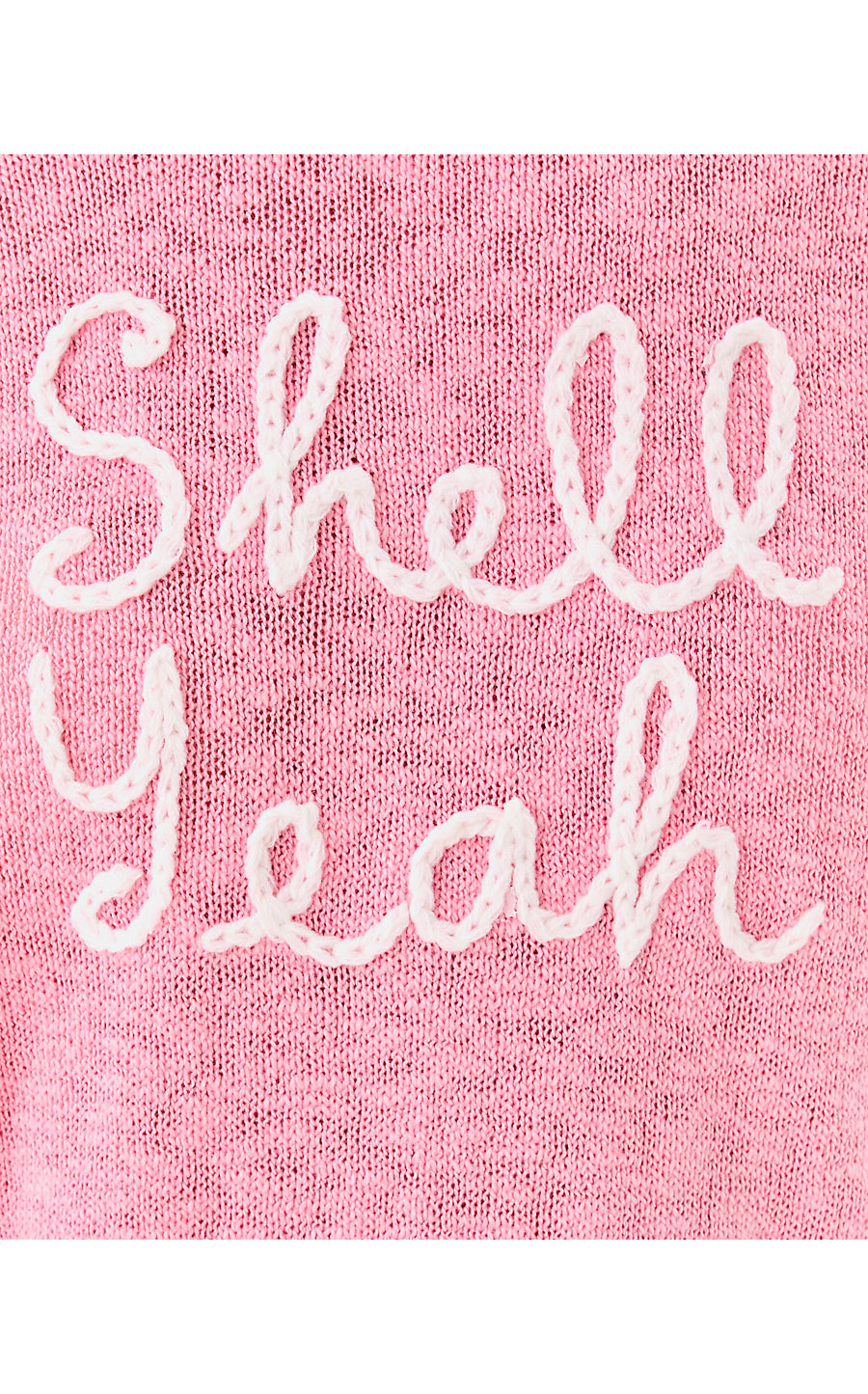 TULLY SWEATER, CONCH SHELL PINK SHELL YEAH EMBROIDERY