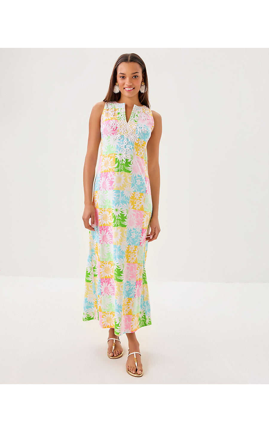 RAINA MAXI DRESS, MULTI VIA SUNNY SUNFLOWERS  Palm Place