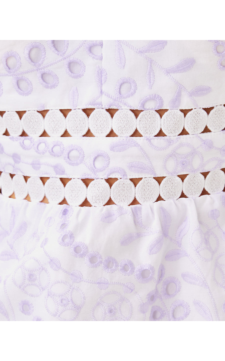 TIAH EYELET TOP, WATER HYACINTH DANCING DAISIES EYELET
