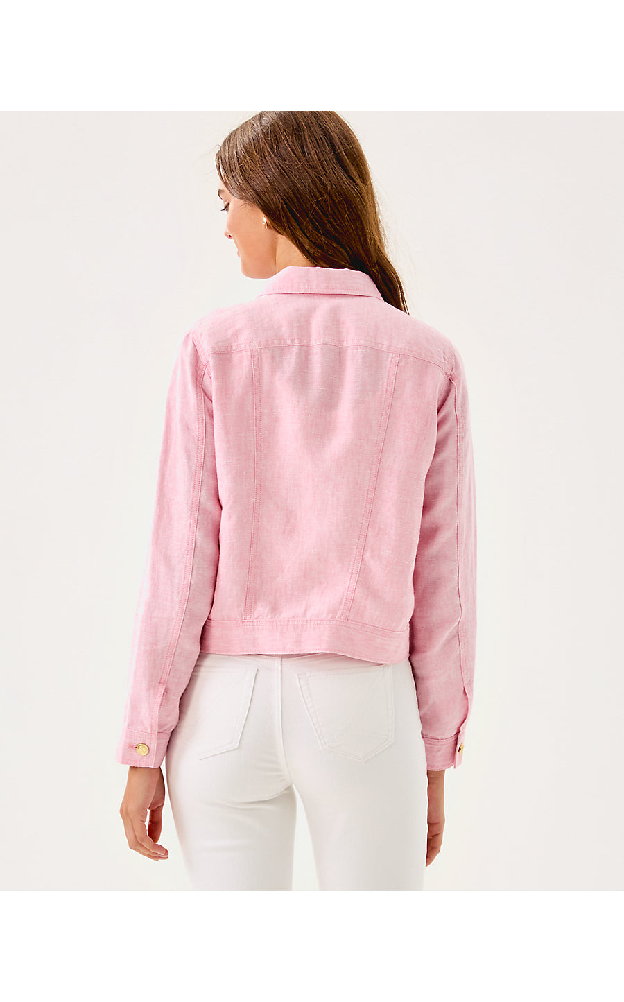 SEASPRAY LINEN JACKET, CONCH SHELL PINK X RESORT WHITE