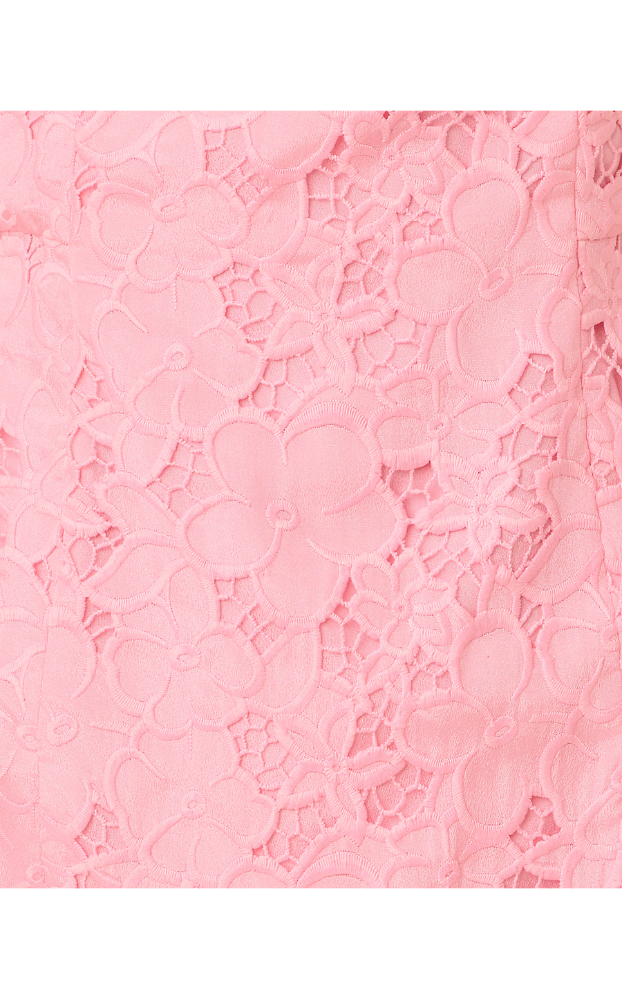 JULES SKIRTED ROMPER, CONCH SHELL PINK FLOWER BUNCH CUT WORK EMBROIDERY