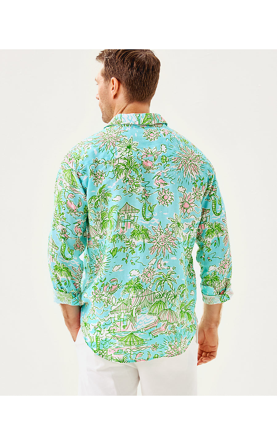MENS STUFF ADDISON SHIRT, FRESH WATER BLUE SUNBATHERS BLISS