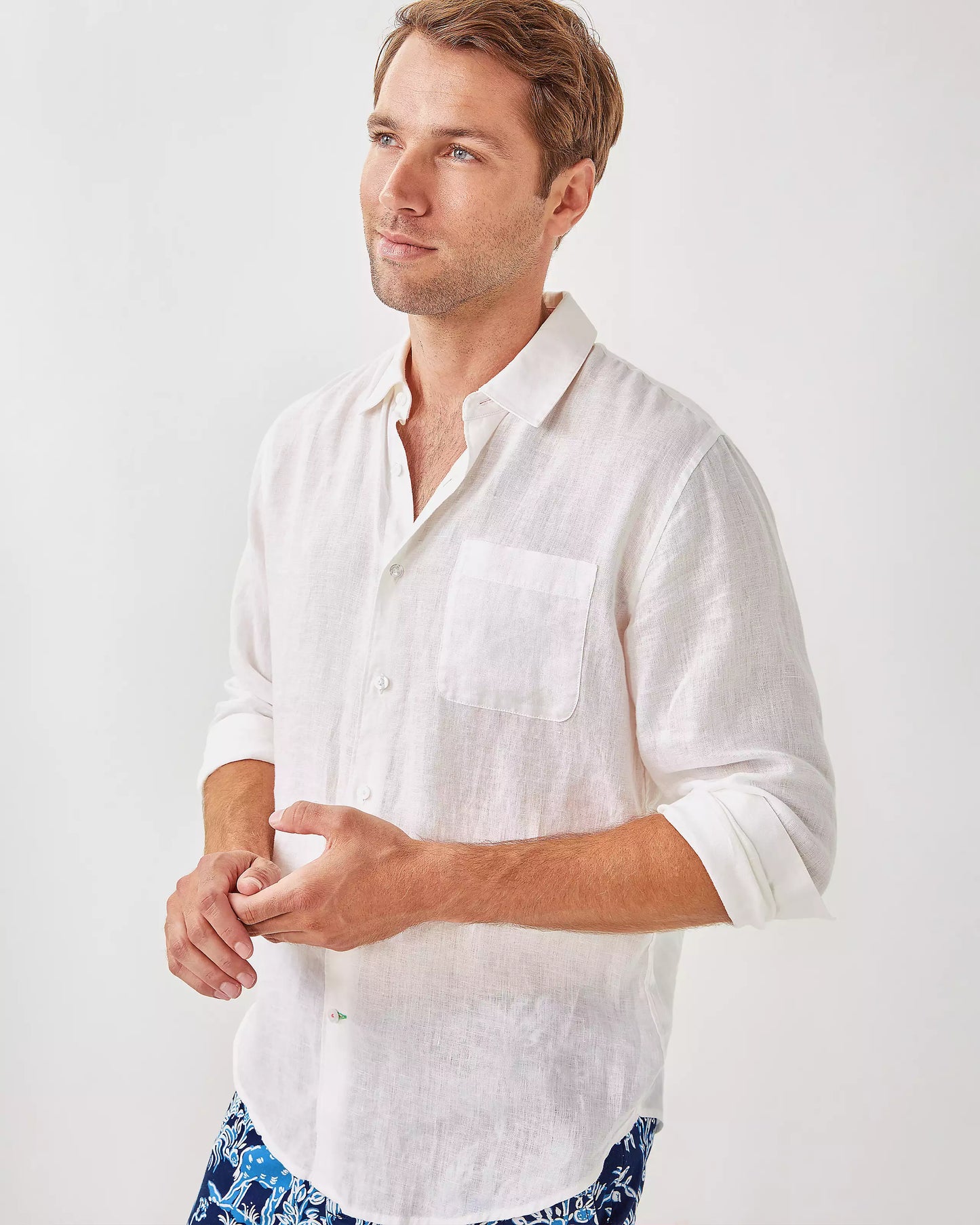 MENS STUFF ADDISON SHIRT, RESORT WHITE