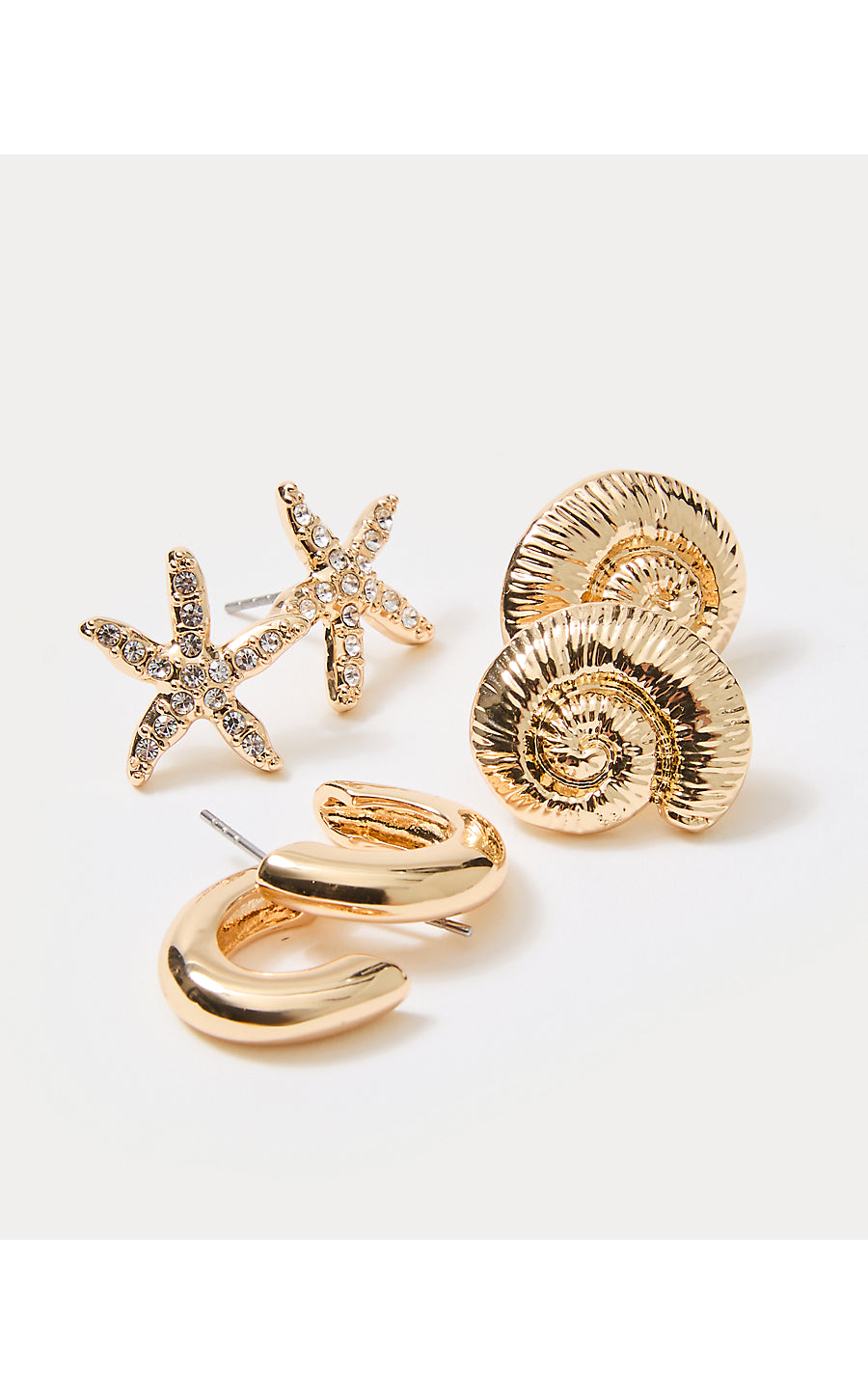 SANDSATIONAL EARRING SET, GOLD METALLIC