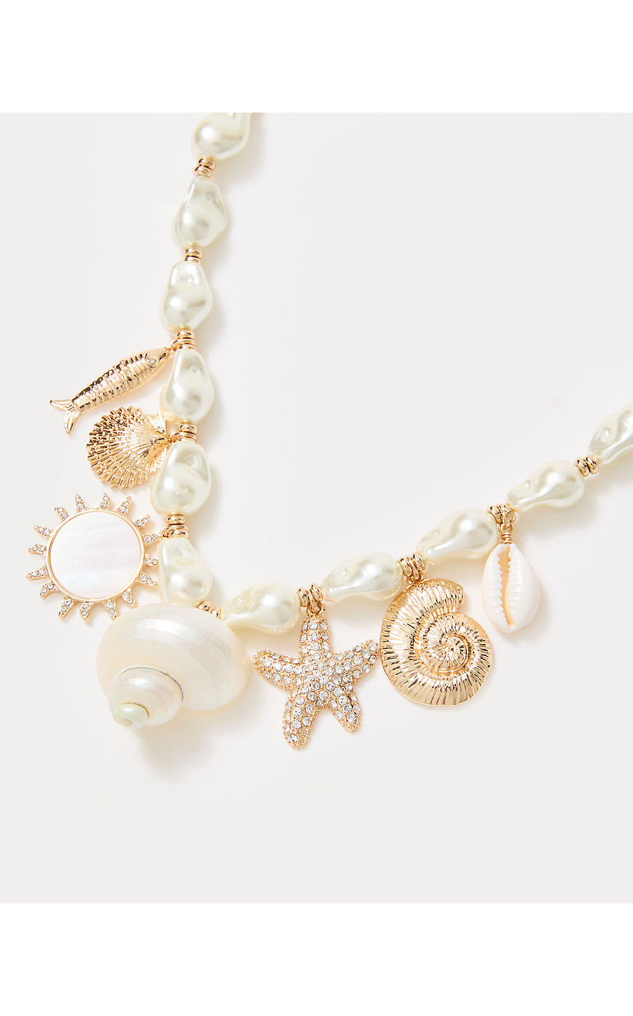 SUMMER SERENADE CHARM NECKLACE, GOLD METALLIC