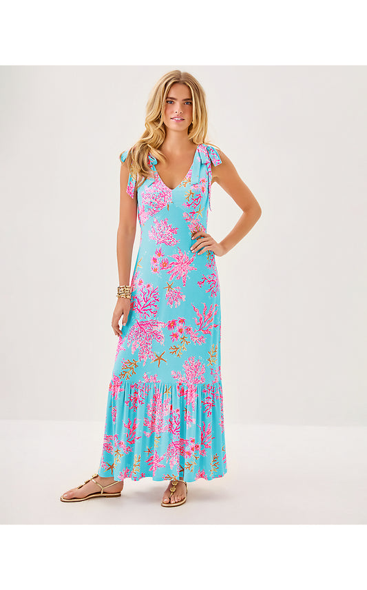 AQUINNAH MAXI DRESS, MULTI ROYAL CORAL