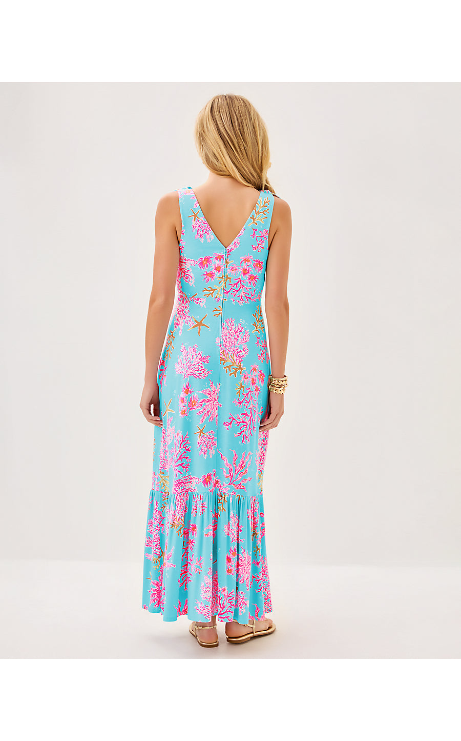 AQUINNAH MAXI DRESS, MULTI ROYAL CORAL