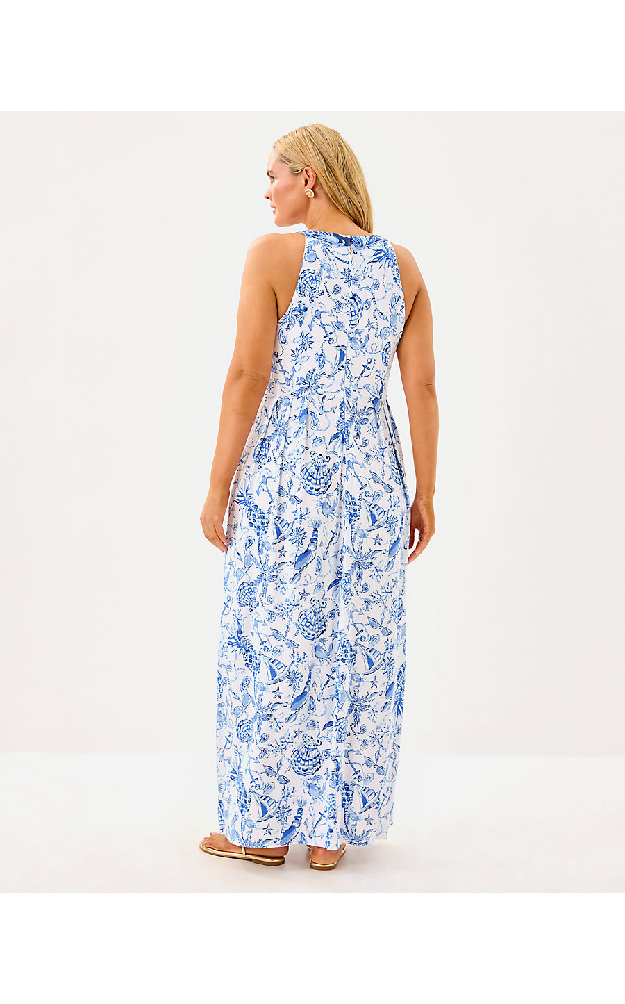 CARMILLA MAXI DRESS, RESORT WHITE BAREFOOT BEACHCOMBERS ENGINEERED KNIT DRESS