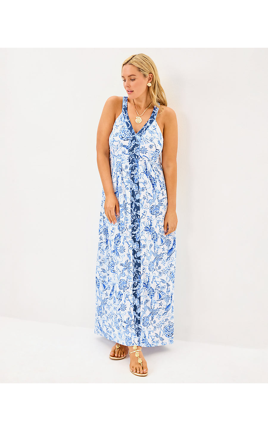 CARMILLA MAXI DRESS, RESORT WHITE BAREFOOT BEACHCOMBERS ENGINEERED KNIT DRESS