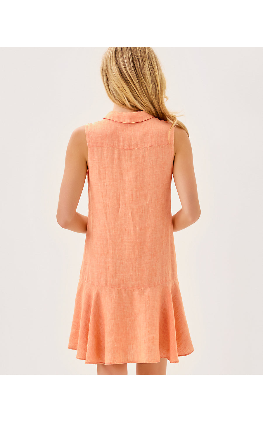 ELLOWYN LINEN DRESS, PAPAYA X RESORT WHITE