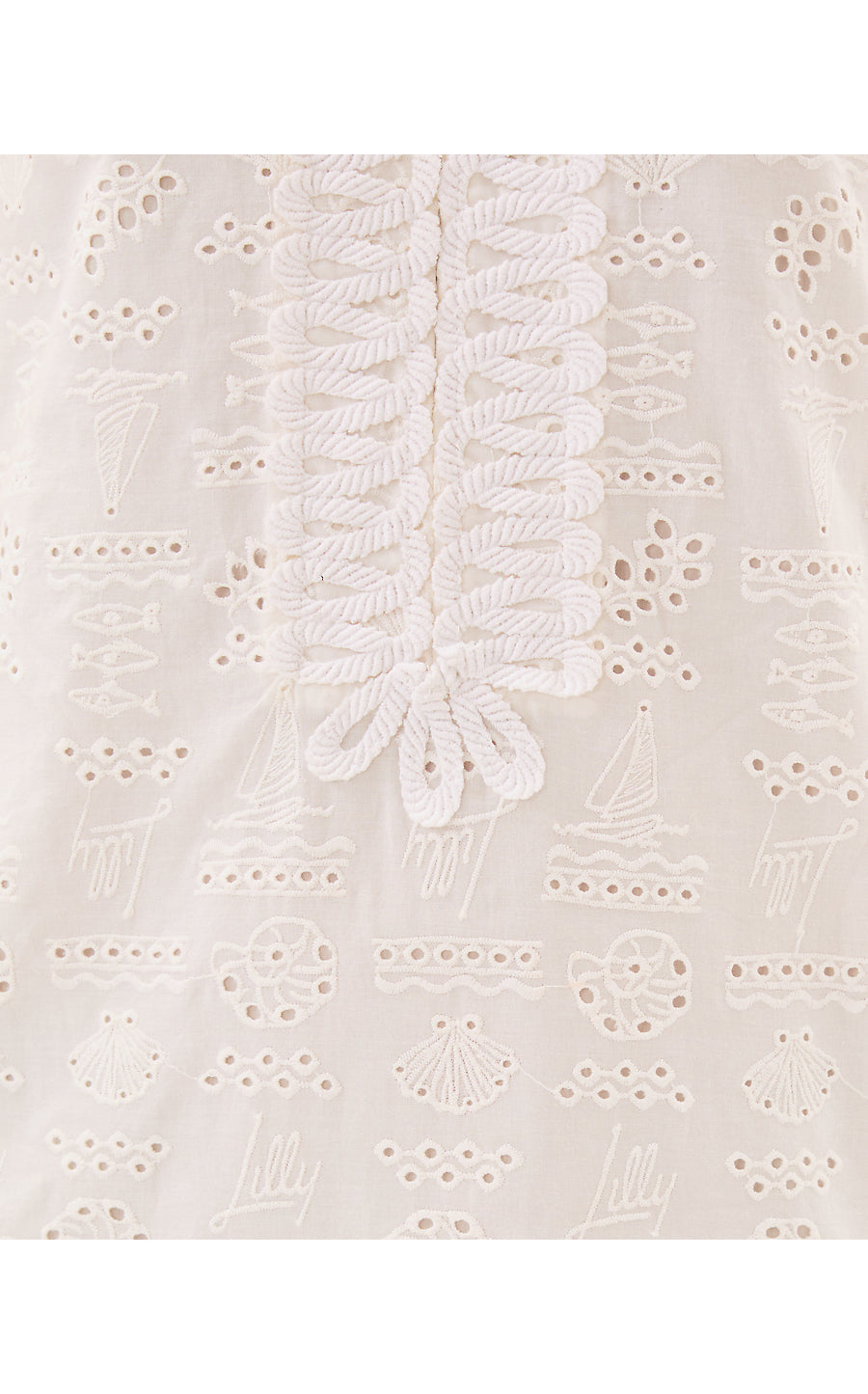 MAMIE DRESS, RESORT WHITE OUT TO SEA EYELET