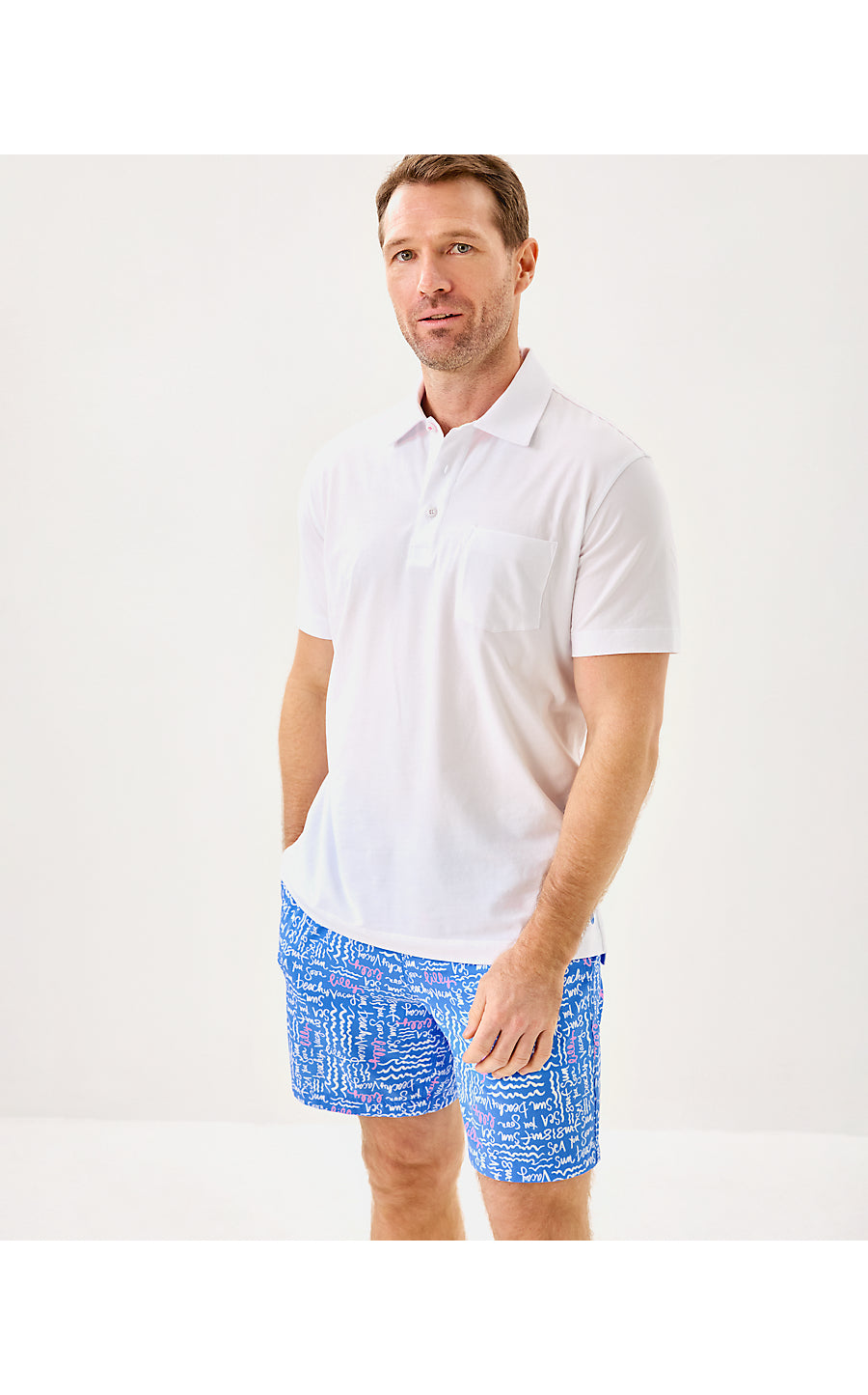 MENS STUFF AARONS POLO, RESORT WHITE