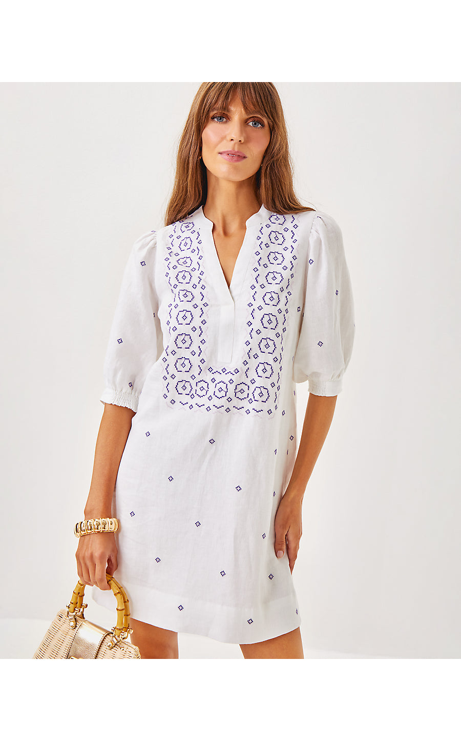 Mialeigh Elbow Sleeve Linen Dress main image 0