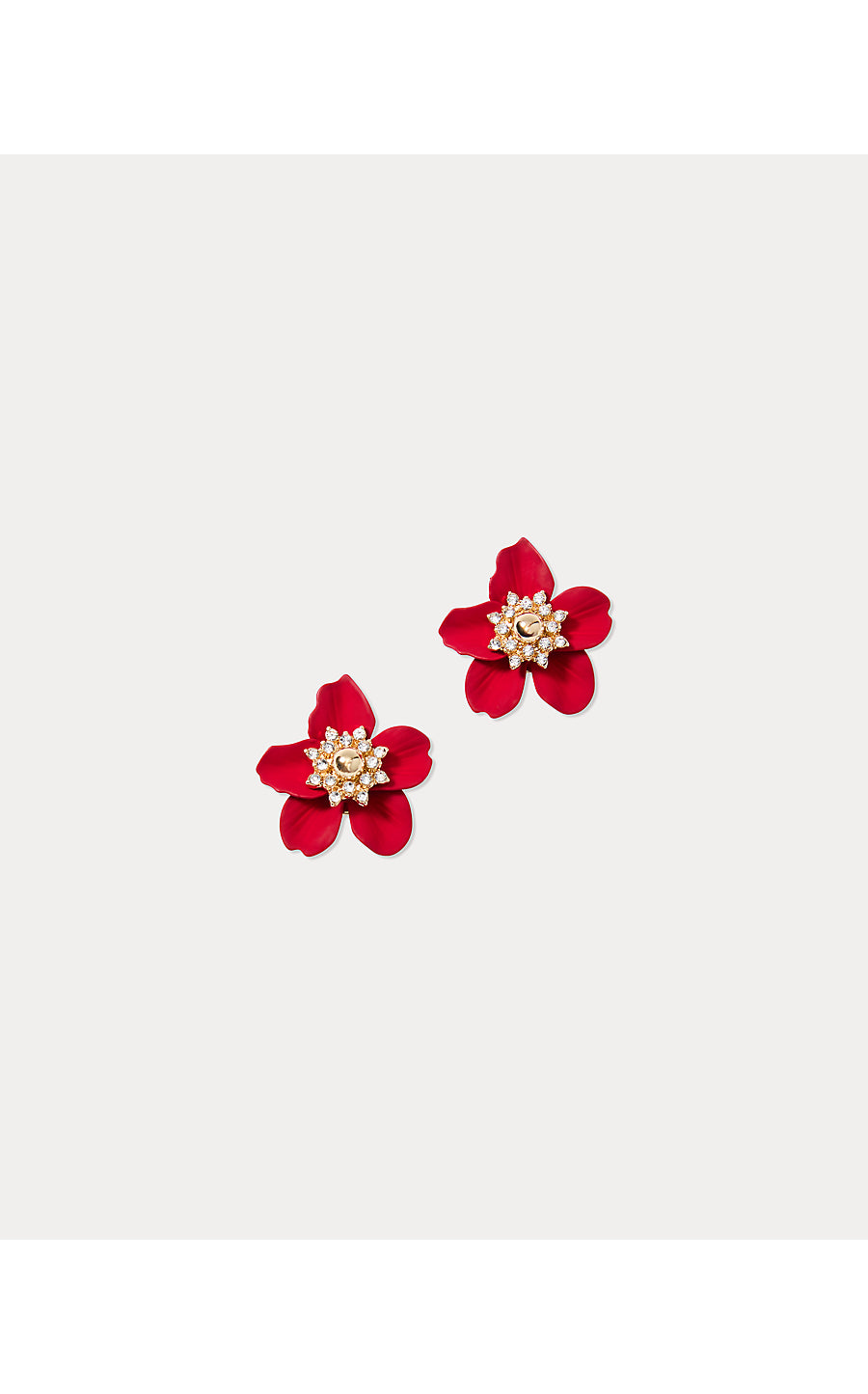 SMALL ORCHID EARRINGS, CRANBERRY RED