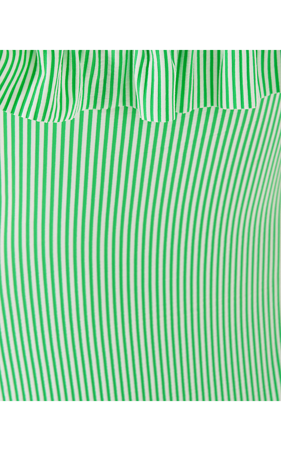 AEMMA RUFFLE ONE PIECE, FAUNA GREEN SEERSUCKER STRIPE