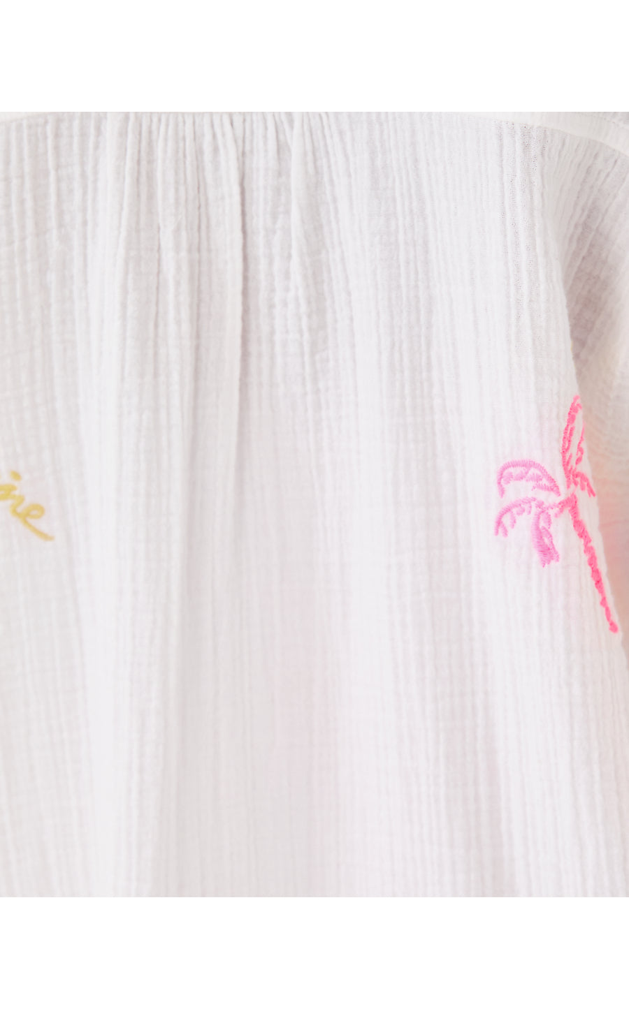 KWITNEY EMBROIDERED LONG-SLEEVE COVERUP, RESORT WHITE BEACHCOMBER EMBROIDERY