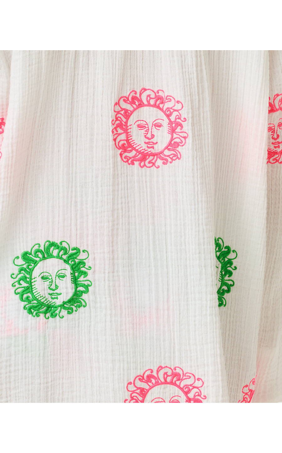 KWITNEY EMBROIDERED LONG SLEEVE COVER UP, RESORT WHITE FLEUR DE LILLY EMBROIDERED COVERUP