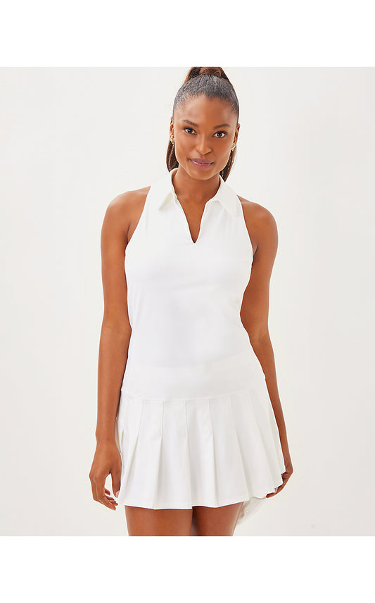 DANIA PLEATED DRESS UPF 50+, RESORT WHITE