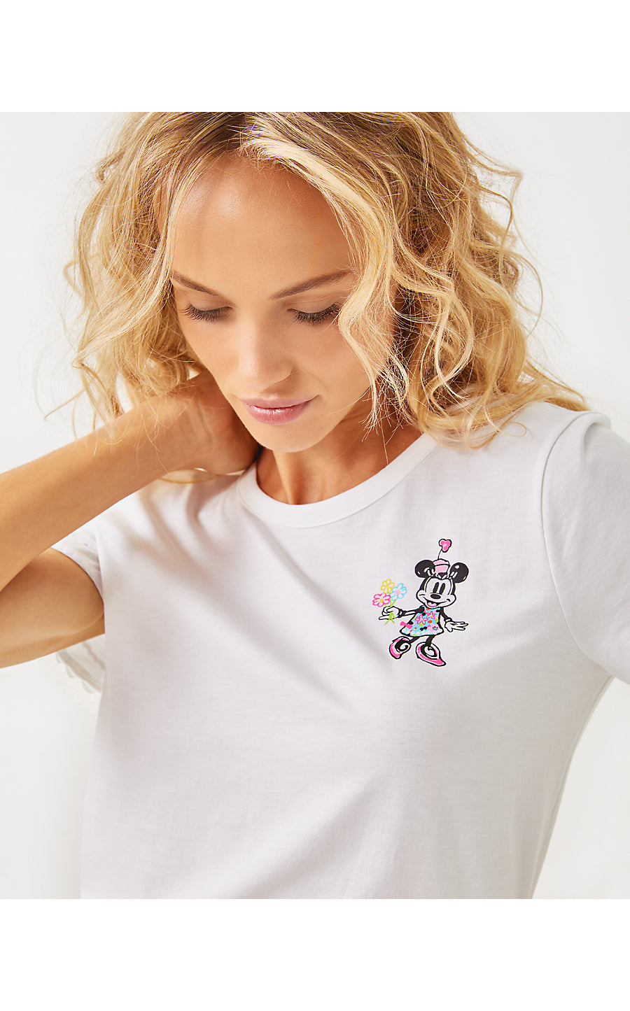 CLAIRMONT TRIMMED KNIT TOP, MULTI LILLY HEARTS DISNEY GRAPHIC SMALL
