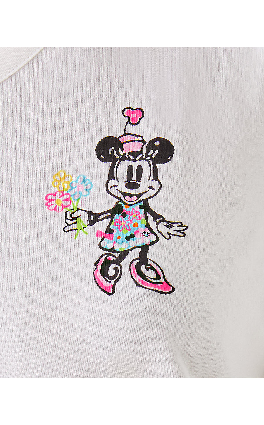 CLAIRMONT TRIMMED KNIT TOP, MULTI LILLY HEARTS DISNEY GRAPHIC SMALL