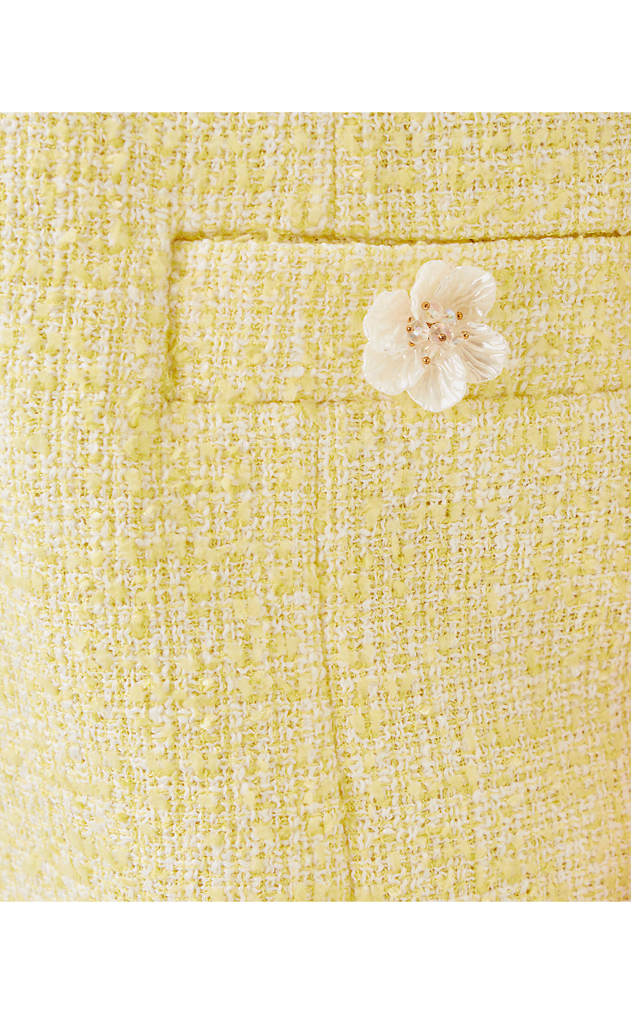 MARGARETE SKIRTED ROMPER, FINCH YELLOW CHIC CHICK BOUCLE