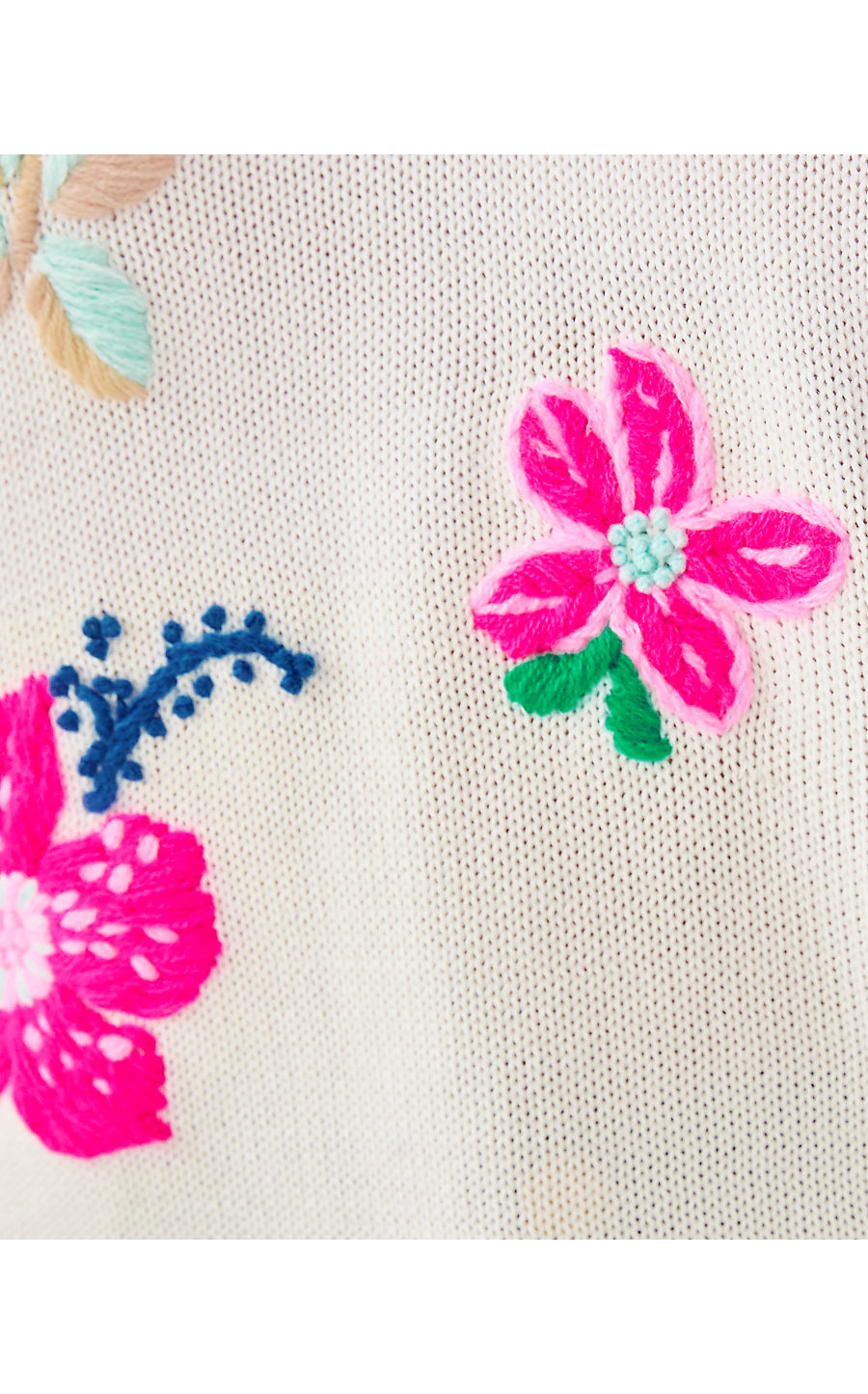 TENSLEY SWEATER, COCONUT ENDLESS SUMMER EMBROIDERY