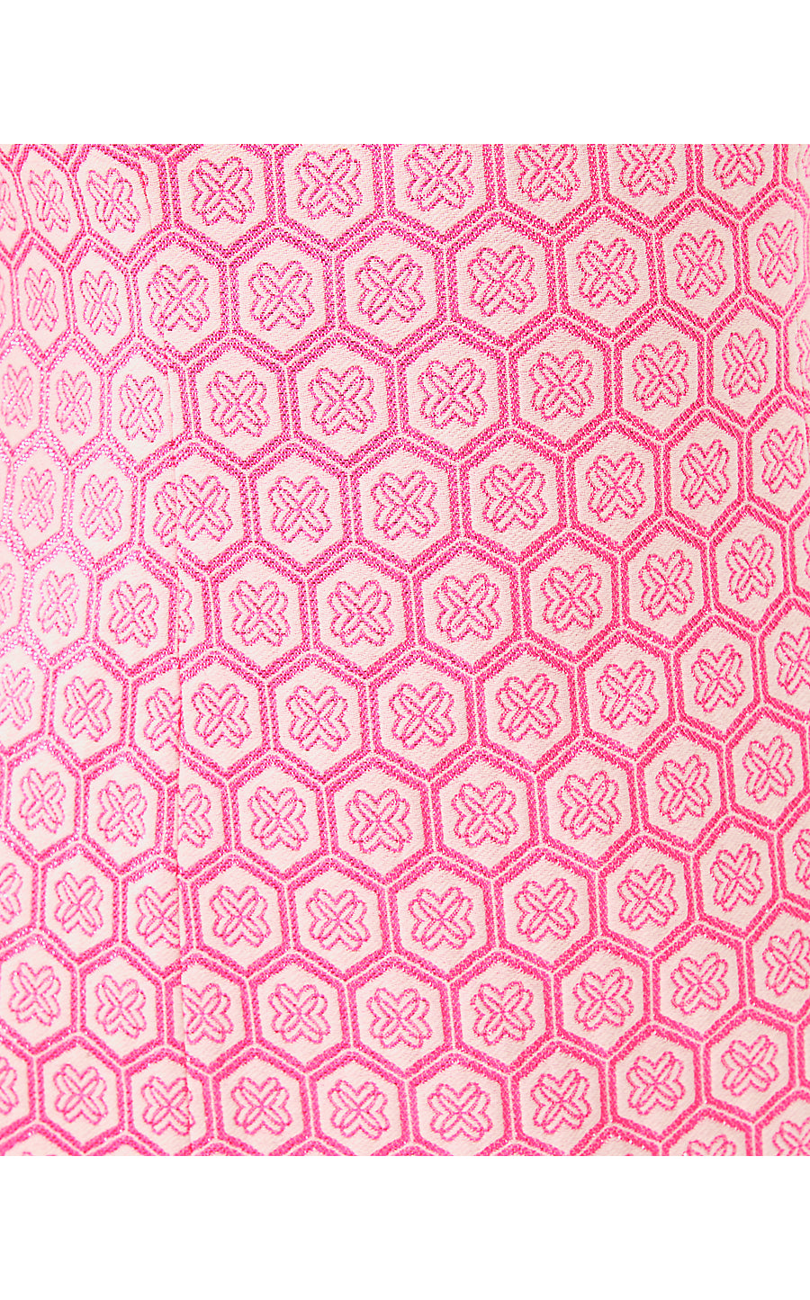 CARTWRIGHT SHIFT, ROUSSEAU PINK BUTTERFLY BRANDMARK JACQUARD