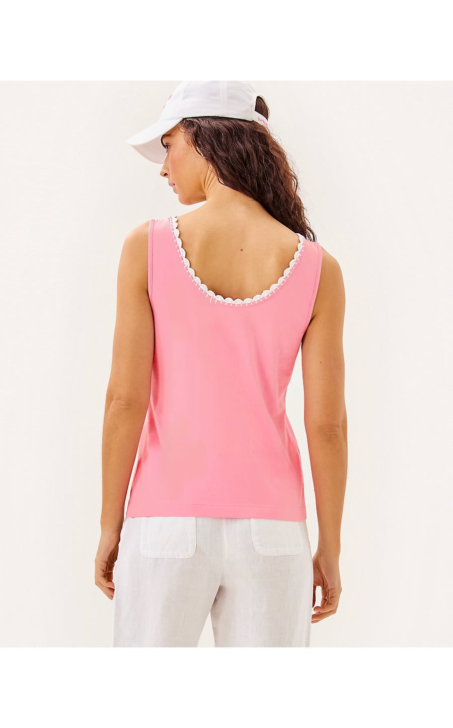 GABBIE CROCHET TRIMMED KNIT TOP, CONCH SHELL PINK