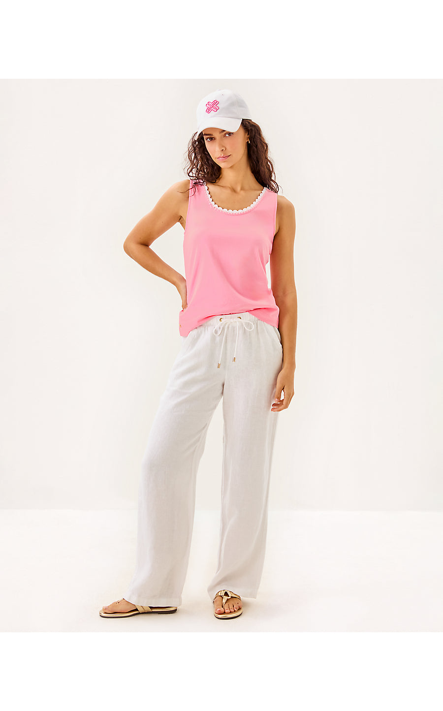 GABBIE CROCHET TRIMMED KNIT TOP, CONCH SHELL PINK