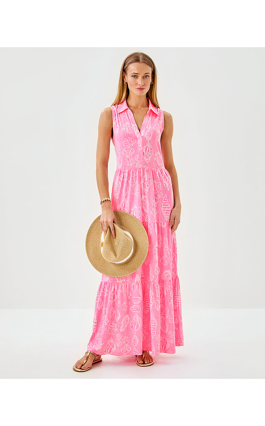 RIEGAN MAXI DRESS, ROUSSEAU PINK COOL AS SHELL – Palm Place