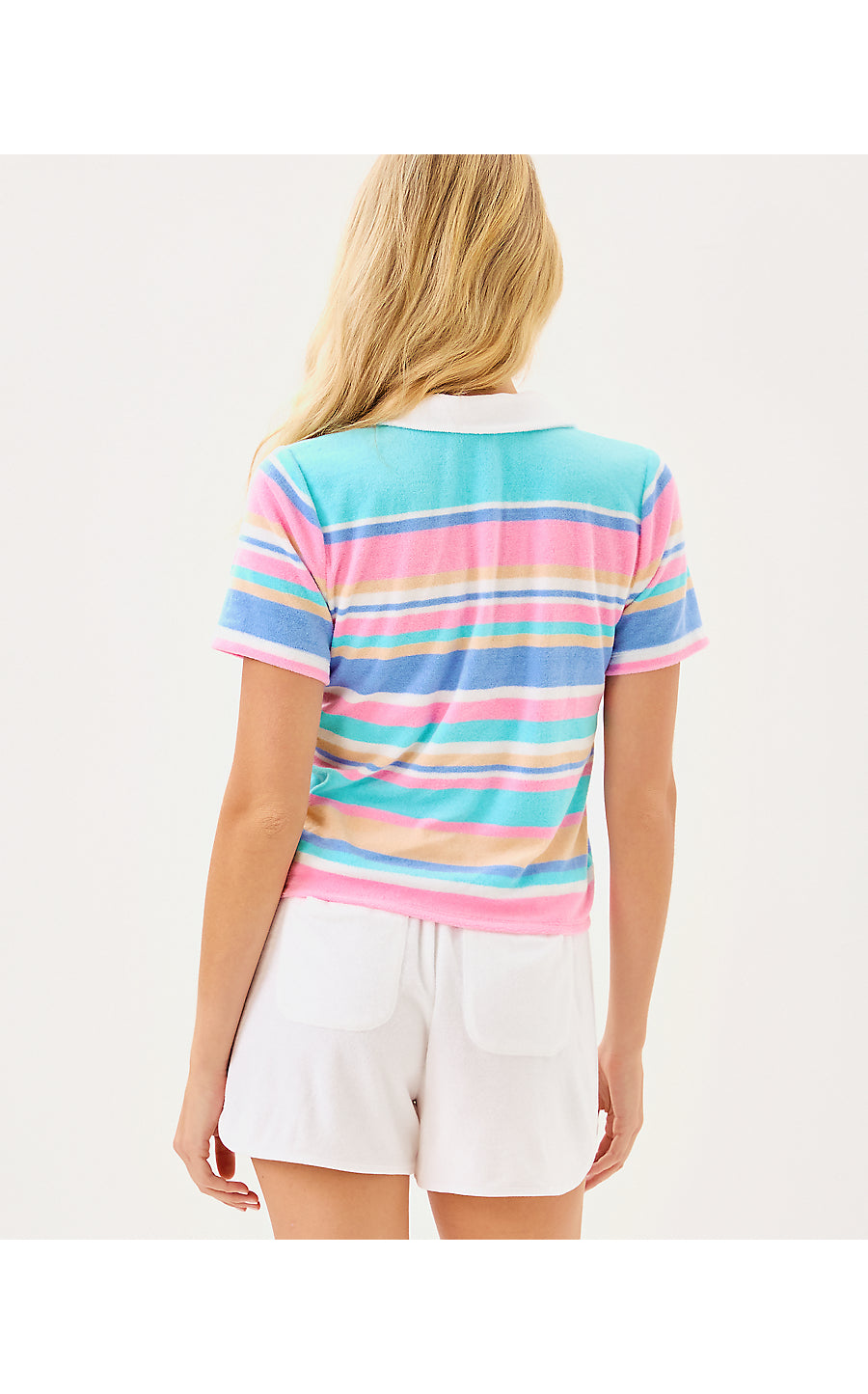 BRUNELLA POLO, FRESH WATER BLUE AL FRESCO STRIPE