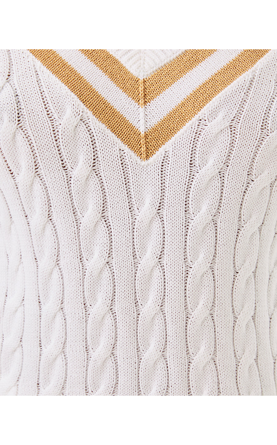 BROCKTON SWEATER, RESORT WHITE X WICKER TAN METALLIC TIPPING