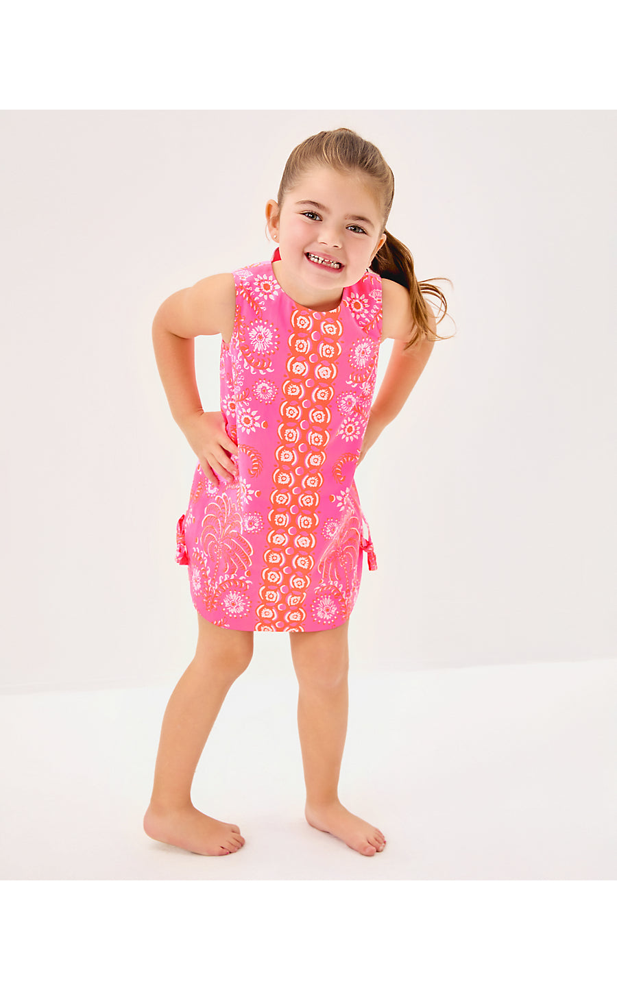 LITTLE LILLY CLASSIC SHIFT, SUNKISSED PINK BREEZY PALM ENGINEERED LITTLE LILLY