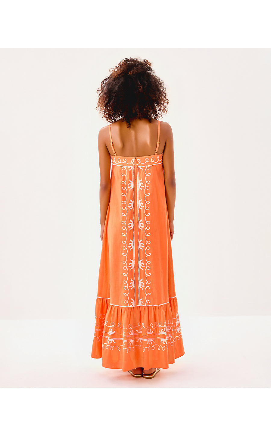 ROZALIE MAXI DRESS, PAPAYA FROND FANTASY EMBROIDERY